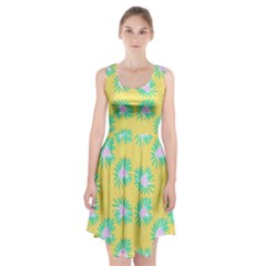 Mazipoodles Bold Daises Yellow Racerback Midi Dress by Mazipoodles