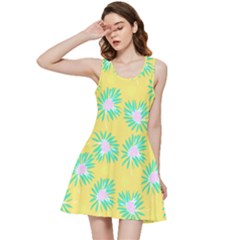 Mazipoodles Bold Daises Yellow Inside Out Racerback Dress by Mazipoodles