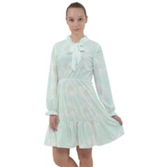 Mazipoodles Bold Daisies Spearmint All Frills Chiffon Dress by Mazipoodles