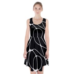 Mazipoodles Neuro Art - Black White Racerback Midi Dress by Mazipoodles