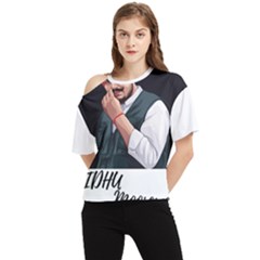 Moosewala One Shoulder Cut Out Tee by Mayank