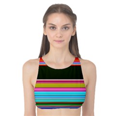 Horizontal Line Colorful Tank Bikini Top by Grandong