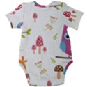 Forest-seamless-pattern-with-cute-owls Baby Short Sleeve Bodysuit View2