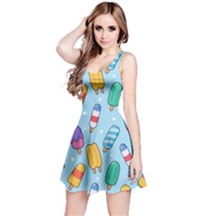 Cute-kawaii-ice-cream-seamless-pattern Reversible Sleeveless Dress by pakminggu