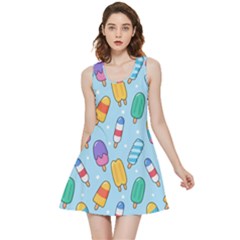 Cute-kawaii-ice-cream-seamless-pattern Inside Out Reversible Sleeveless Dress by pakminggu