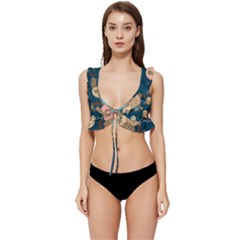 Seamless-pattern-owls-dreaming Low Cut Ruffle Edge Bikini Top by pakminggu