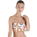 Cute-colorful-owl-cartoon-seamless-pattern Layered Top Bikini Top  View1