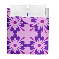 Pink And Purple Flowers Pattern Duvet Cover Double Side (full/ Double Size) by shoopshirt