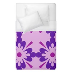 Pink And Purple Flowers Pattern Duvet Cover (single Size) by shoopshirt