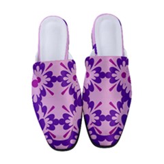 Pink And Purple Flowers Pattern Women s Classic Backless Heels by shoopshirt