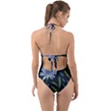 Abstract Floral- Ultra-stead Pantone Fabric Halter Cut-Out One Piece Swimsuit View2