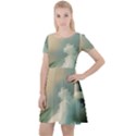 Sea Ocean Waves Lighthouse Nature Cap Sleeve Velour Dress  View1