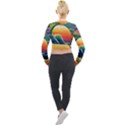 Waves Rainbow Sea Long Sleeve Cropped Velvet Jacket View2