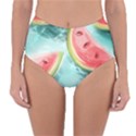 Watermelon Fruit Juicy Summer Heat Reversible High-Waist Bikini Bottoms View1