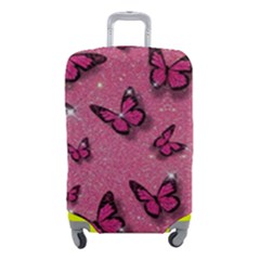 Pink Glitter Butterfly Luggage Cover (small) by uniart180623