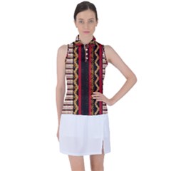 Textile Pattern Abstract Fabric Women s Sleeveless Polo T-shirt by pakminggu