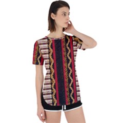 Textile Pattern Abstract Fabric Perpetual Short Sleeve T-shirt by pakminggu