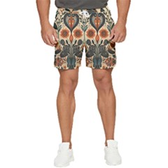 Flower Leaves Floral Men s Runner Shorts by pakminggu