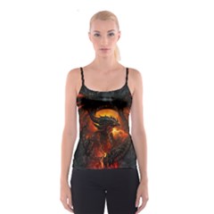 Dragon Art Fire Digital Fantasy Spaghetti Strap Top by Bedest