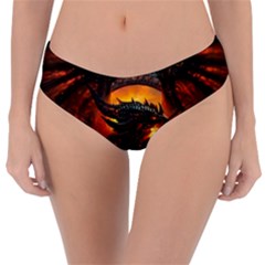 Dragon Art Fire Digital Fantasy Reversible Classic Bikini Bottoms by Bedest