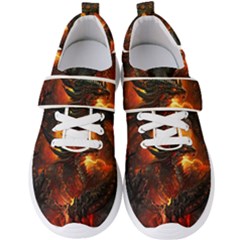 Dragon Art Fire Digital Fantasy Men s Velcro Strap Shoes by Bedest