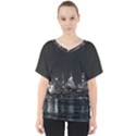 New York Skyline V-Neck Dolman Drape Top View1