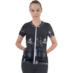 New York Skyline Short Sleeve Zip Up Jacket by Bedest