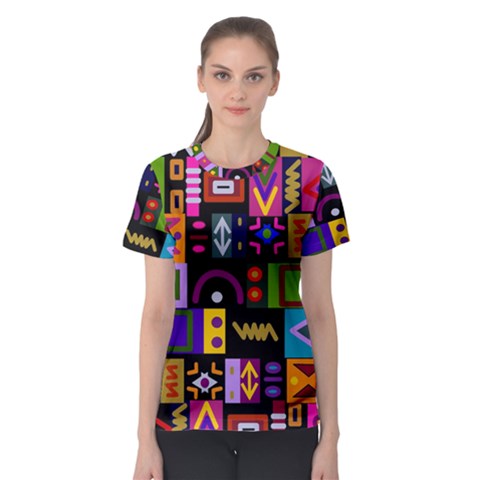 Abstract A Colorful Modern Illustration--- Women s Sport Mesh T-shirt by Bedest