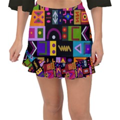 Abstract A Colorful Modern Illustration--- Fishtail Mini Chiffon Skirt by Bedest