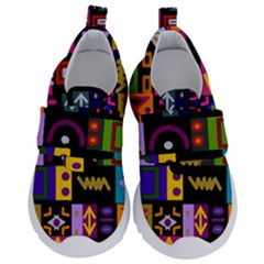 Abstract A Colorful Modern Illustration--- Kids  Velcro No Lace Shoes by Bedest