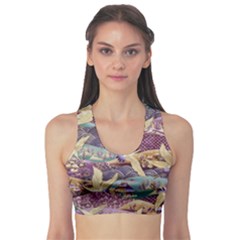 Textile-fabric-cloth-pattern Fitness Sports Bra by Bedest