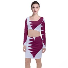 Heart-love-flag-qatar Top And Skirt Sets by Bedest