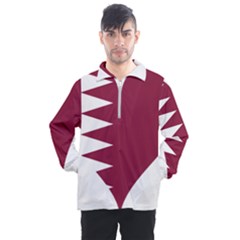 Heart-love-flag-qatar Men s Half Zip Pullover by Bedest