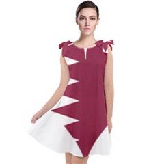 Heart-love-flag-qatar Tie Up Tunic Dress by Bedest