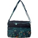 Night Black City Neon Sky Stars Moon Abstract Courier Bag View3