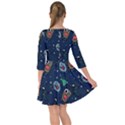 Monster Alien Pattern Seamless Background Smock Dress View2