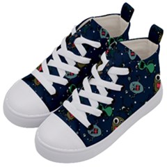 Monster Alien Pattern Seamless Background Kids  Mid-top Canvas Sneakers by pakminggu