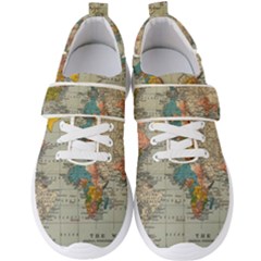 Vintage World Map Men s Velcro Strap Shoes by pakminggu