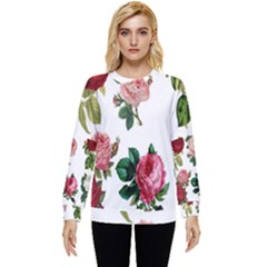 Roses-white Hidden Pocket Sweatshirt by nateshop