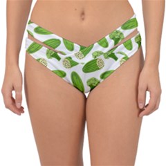 Vegetable Pattern With Composition Broccoli Double Strap Halter Bikini Bottoms by pakminggu