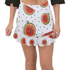 Seamless Background Pattern With Watermelon Slices Fishtail Mini Chiffon Skirt by pakminggu