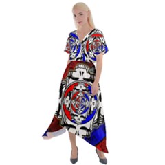 The Grateful Dead Cross Front Sharkbite Hem Maxi Dress by Grandong