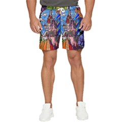 Beauty Stained Glass Castle Building Men s Runner Shorts by Cowasu