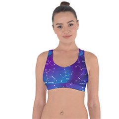 Realistic Night Sky With Constellations Cross String Back Sports Bra by Cowasu