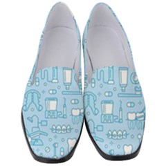 Dentist Blue Seamless Pattern Women s Classic Loafer Heels by Bedest