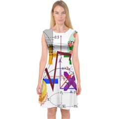 Mathematics Formula Physics School Capsleeve Midi Dress by Bedest