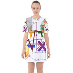 Mathematics Formula Physics School Sixties Short Sleeve Mini Dress by Bedest