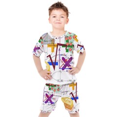 Mathematics Formula Physics School Kids  T-shirt And Shorts Set by Bedest