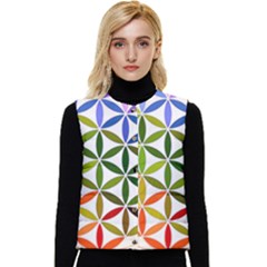 Mandala Rainbow Colorful Women s Button Up Puffer Vest by Bedest