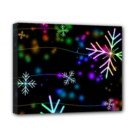 Snowflakes Snow Winter Christmas Canvas 10  X 8  (stretched) by Bedest